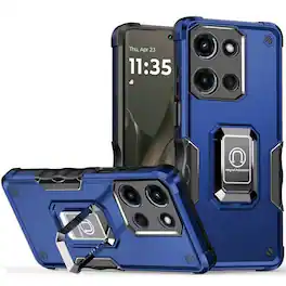 Kitcheniva - Grip Design Magnetic Ring Stand Protective Cover For Motorola Edge 2025 - Blue