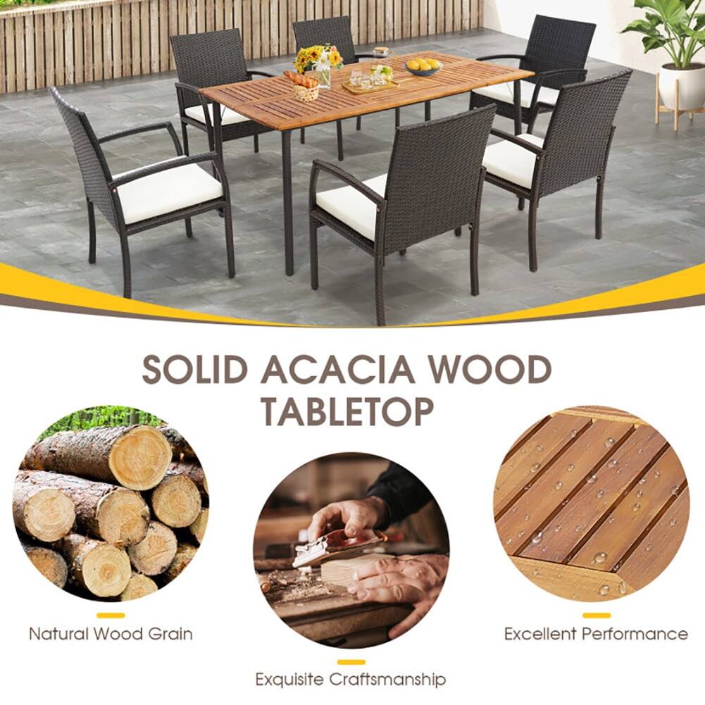 SOLID ACACIA WOOD TABLETOP

- Natural Wood Grain
- Exquisite Craftsmanship
- Excellent Performance