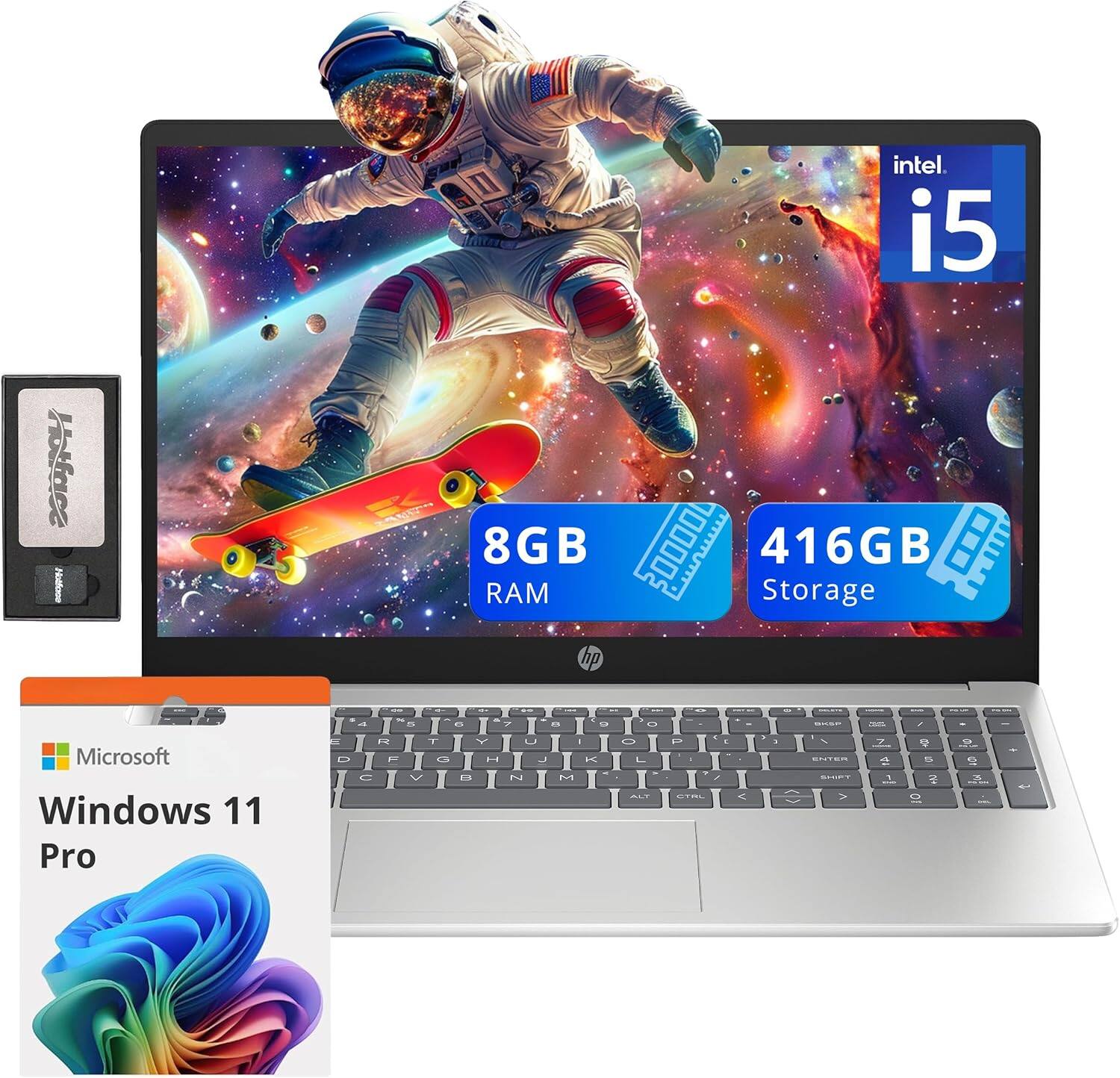 HP - Pavilion 15.6" FHD IPS Anti-Glare Laptop,Intel i5-1235U,8GB RAM,256GB SSD+160GB Docking Station,Win 11 Pro - Silver