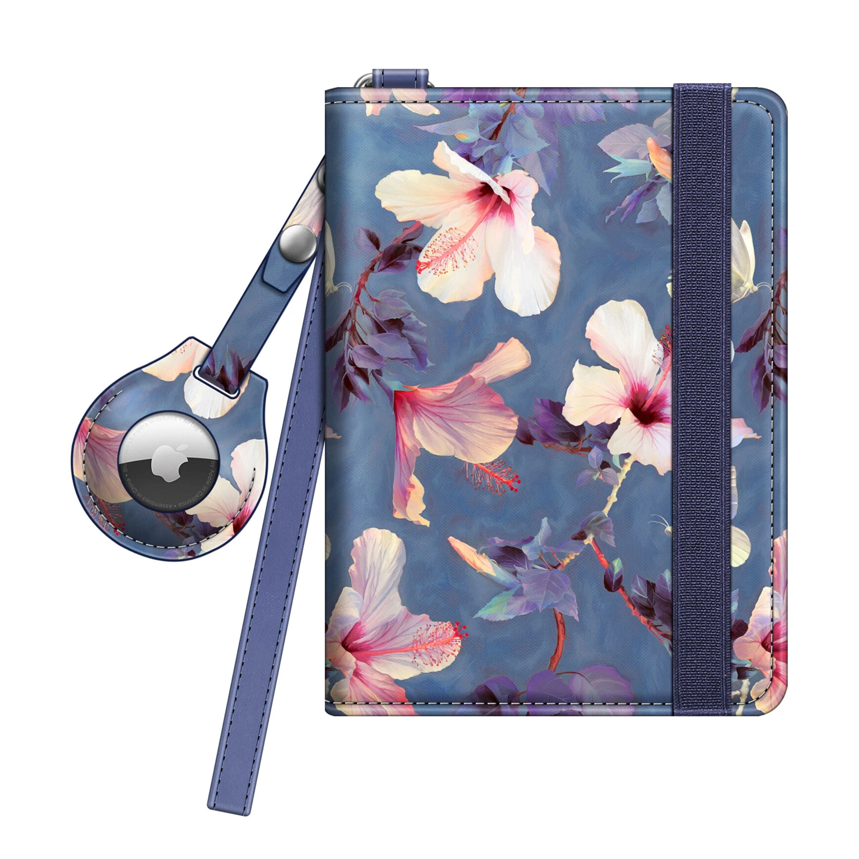 Kitcheniva - Slim RFID Blocking Card Passport Holder Travel Wallet Case With Airtag - Blooming Hibiscus price history on PriceWatchPro