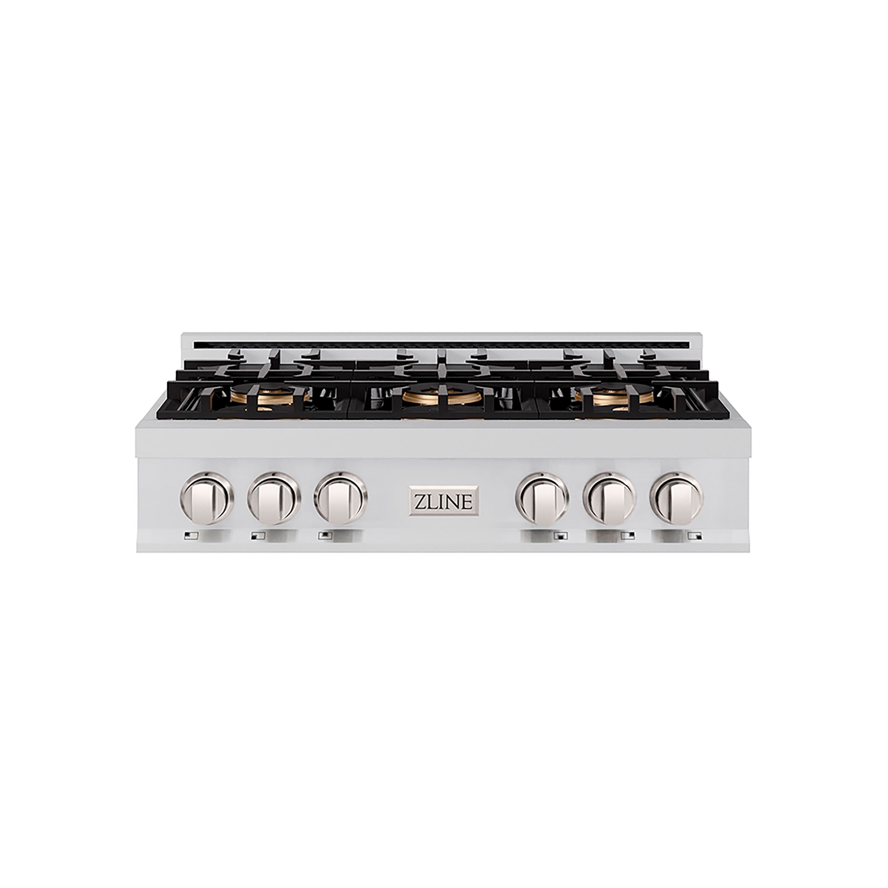 ZLINE - 36 in. Classic Gas Rangetop with 6 Burner DuoPro Cooktop (PCRT36) - Stainless Steel - Front_Zoom