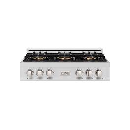 ZLINE - 36 in. Classic Gas Rangetop with 6 Burner DuoPro Cooktop (PCRT36) - Stainless Steel
