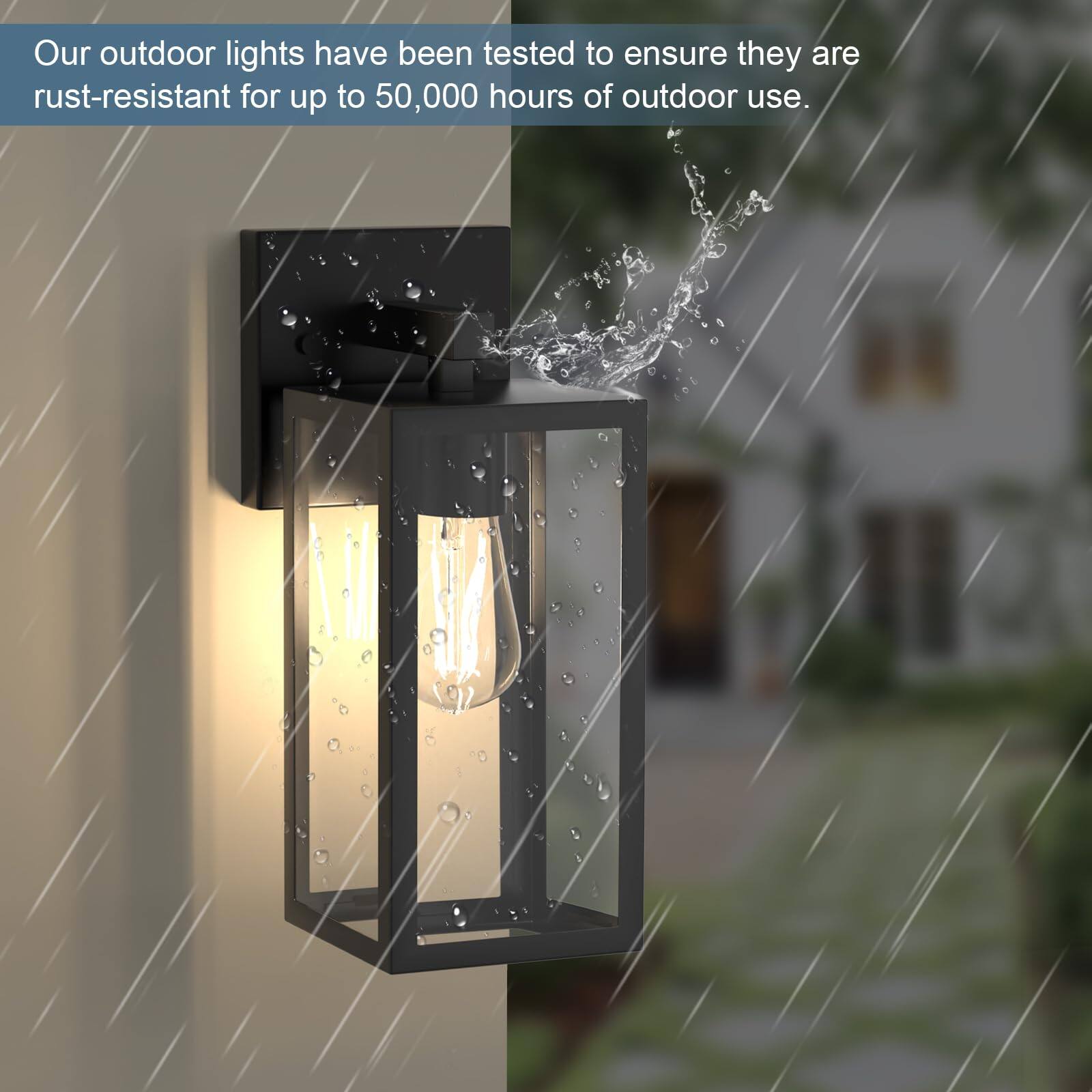 Our outdoor lights have been tested to ensure they are rust-resistant for up to 50,000 hours of outdoor use.