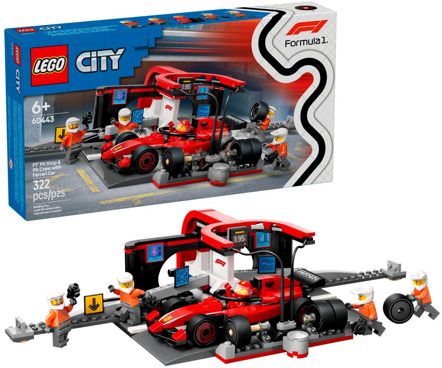 LEGO - City F1 Pit Stop & Pit Crew with Ferrari Car Toy 60443