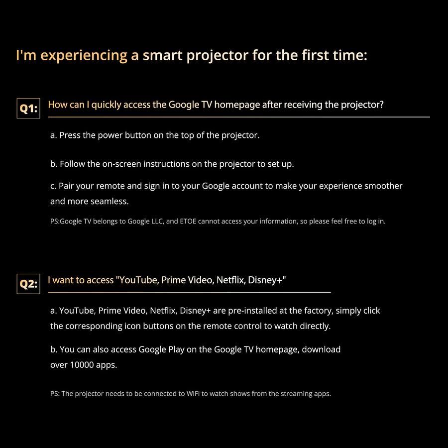 ETOE E3 Pro Official Licensed Google TV Smart Projector, 4K UHD