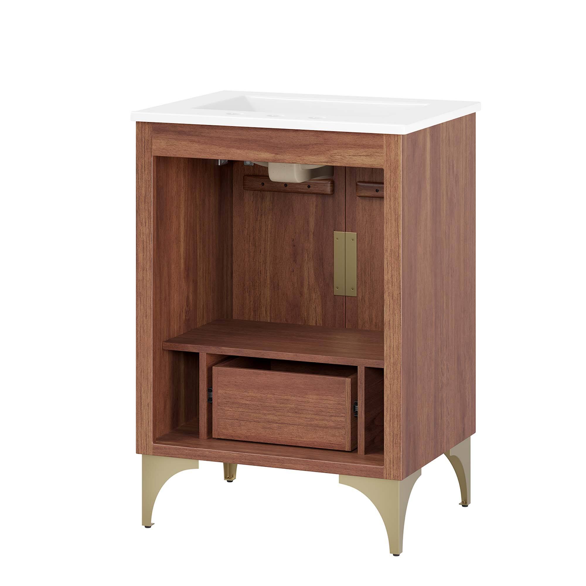 Alt View 3. Modway - Daylight Bathroom Vanity Basin Included by Modway - White Walnut.