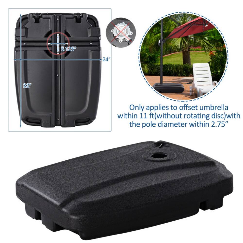 5.125" 24" 32" Only applies to offset umbrella within 11 ft (without rotating disc) with the pole diameter within 2.75"