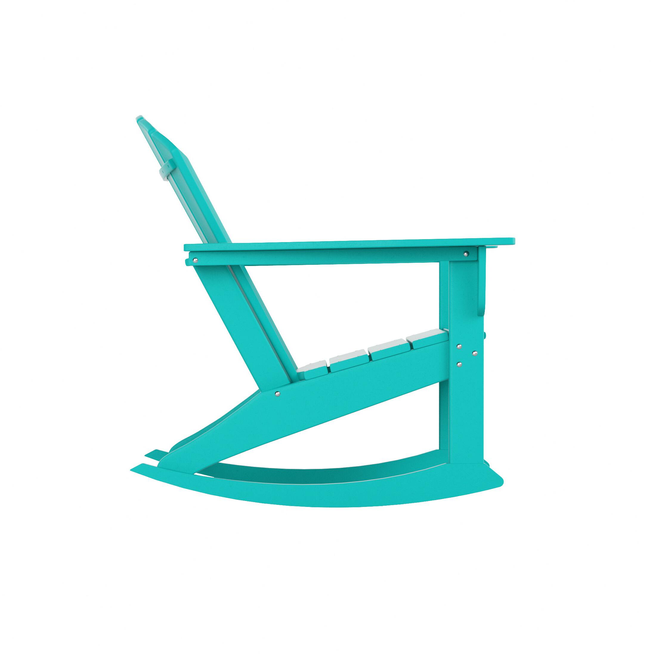 Back. WestinTrends - WestinTrends Dylan Outdoor Patio Poly Plastic Adirondack Rocking Chair - Turquoise.