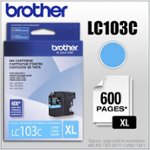 Front Zoom. Brother - LC103C XL High-Yield Ink Cartridge - Cyan - Cyan.