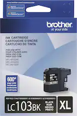 Front. Brother - LC103BK XL High-Yield Ink Cartridge - Black.