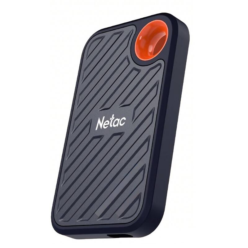 Front. Netac - ZX20 1TB Portable NVMe SSD, USB 3.2 Gen 2x2 Type-C External SSD, Up to 2000MB/s Read Speed - Black.