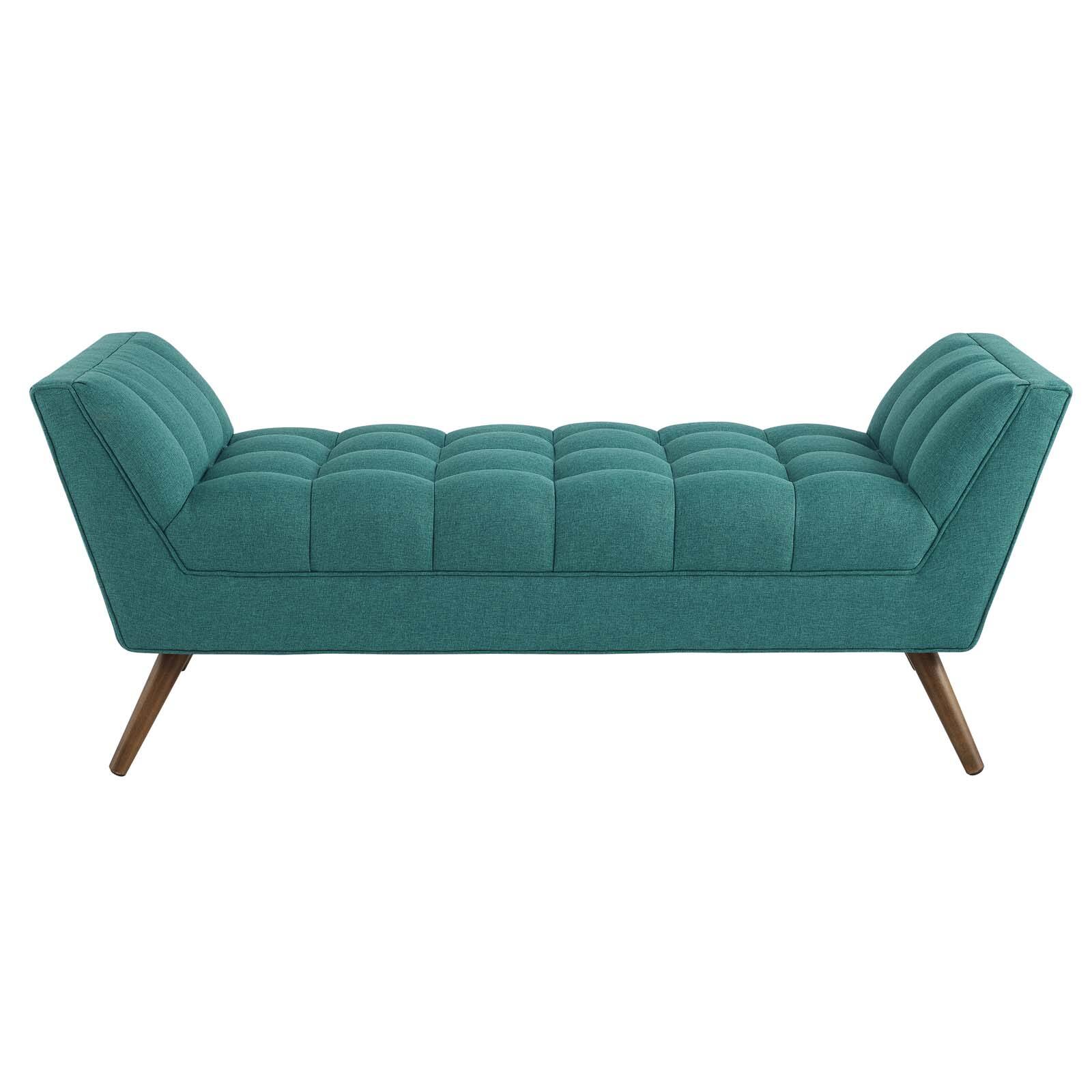 Alt View 2. Modway - Response Medium Upholstered Fabric Bench by Modway - Teal.