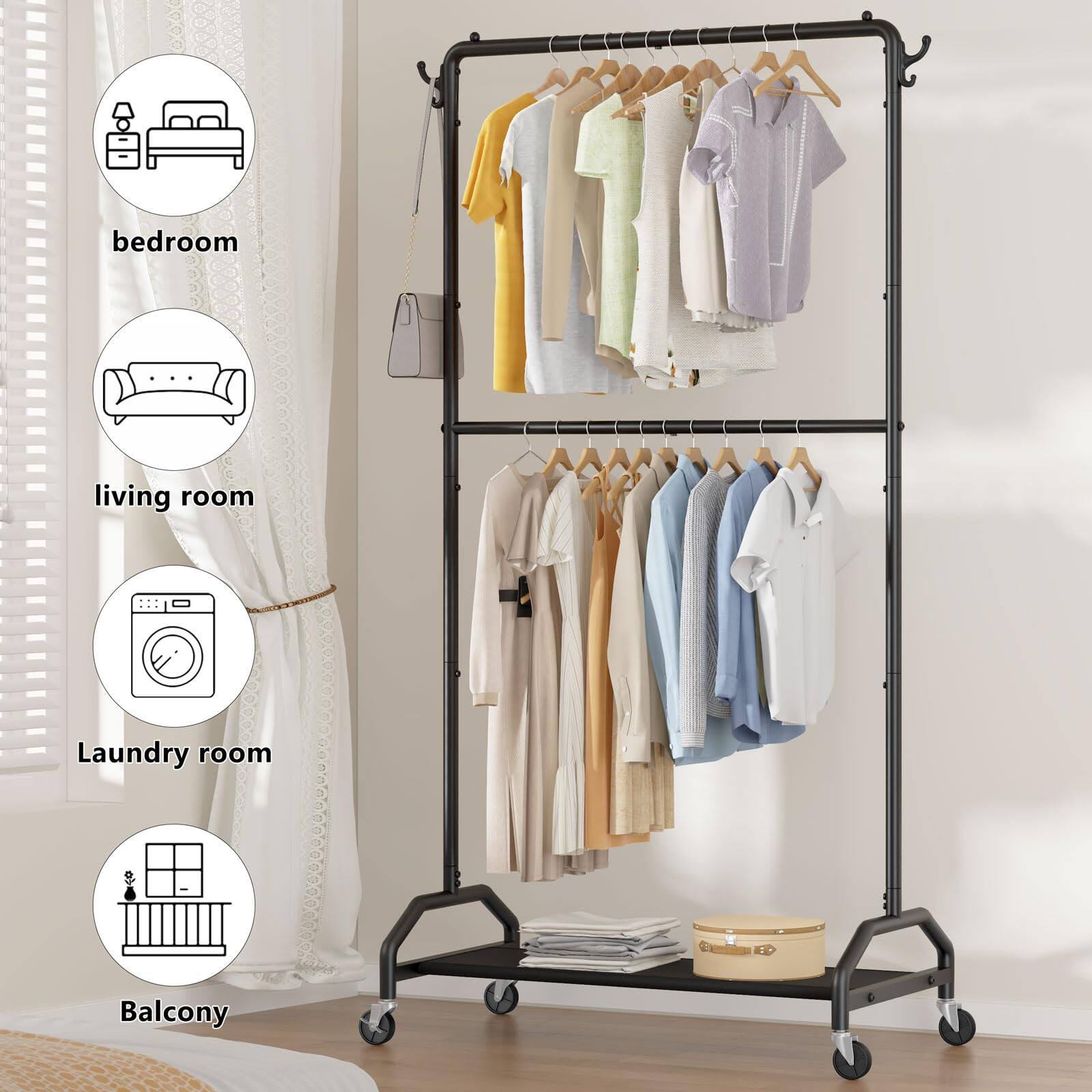 - bedroom
- living room
- Laundry room
- Balcony