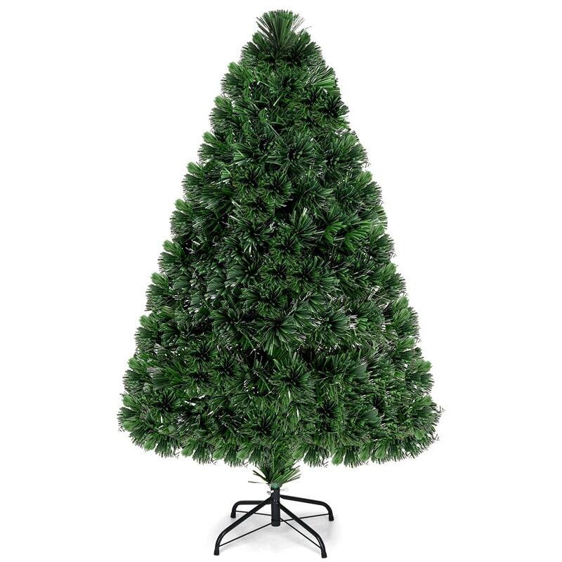 Alt View 3. WELLFOR - 4 ft Prelit Fiber‑Optic PVC Artificial Christmas Tree,Perfect‑Choice Decoration for Xmas Small‑Space Home - Green.