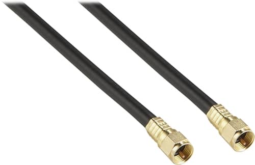 Rocketfish™ - 12' RG6 In-Wall Indoor/Outdoor Coaxial A/V Cable - Black - Larger Front
