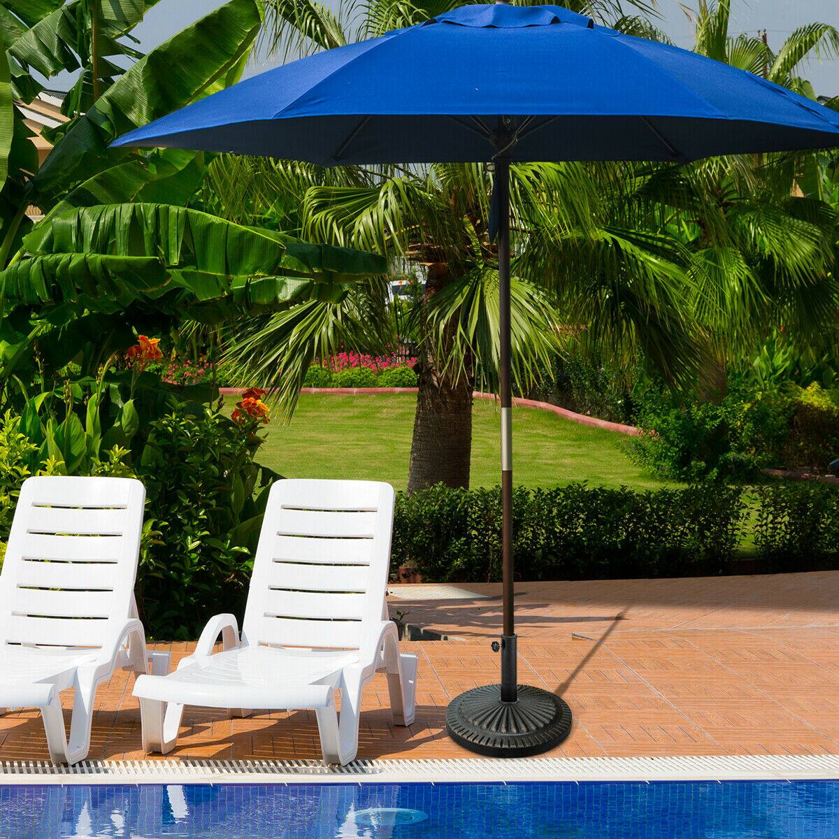 Alt View 3. Gymax - Gymax 30LBS Round Patio Market Umbrella Base Heavy-Duty Outdoor Stand - Black.