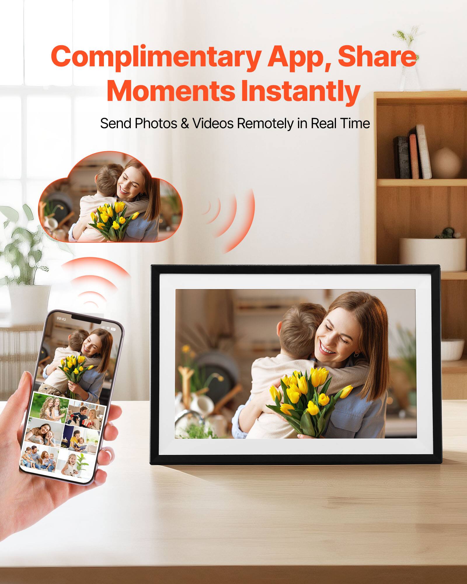 Complimentary App, Share Moments Instantly  
Send Photos & Videos Remotely in Real Time