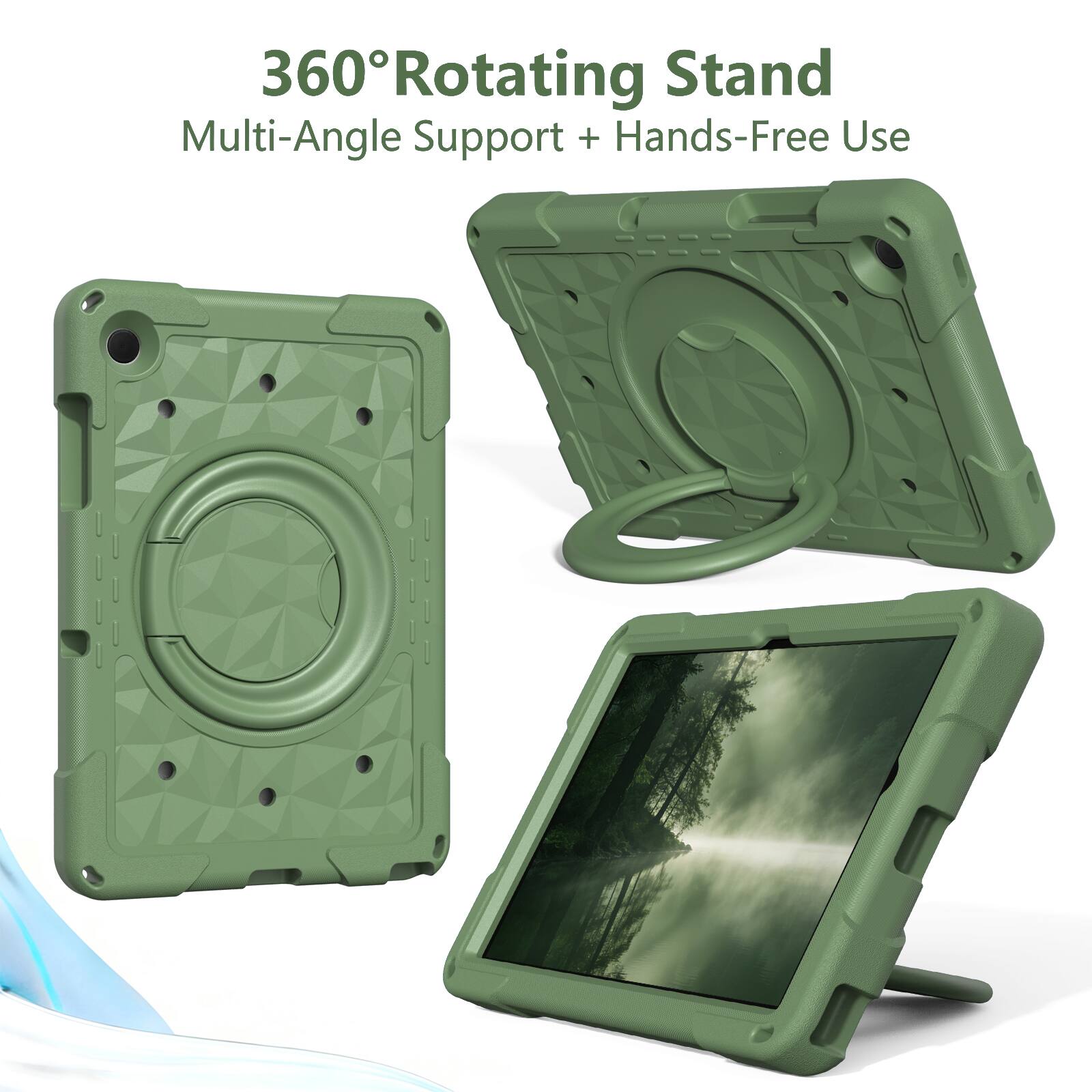360° Rotating Stand  
Multi-Angle Support + Hands-Free Use