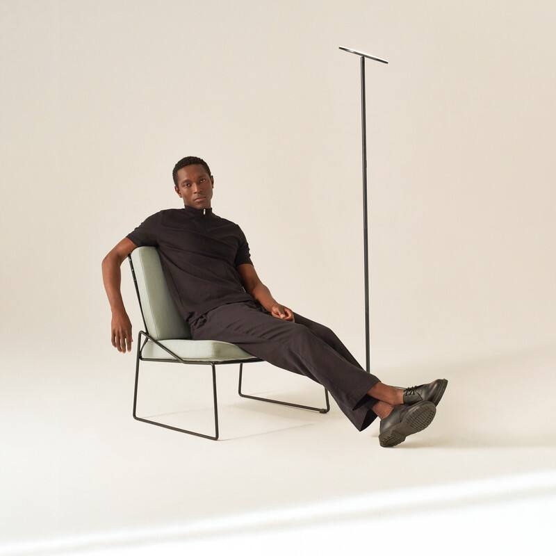 Alt View 2. Brightech - Sky Flux LED Modern Industrial Torchère Dimmable Super Bright Floor Lamp with Built-in Adjustable Head Tilt - Classic Matte Black.