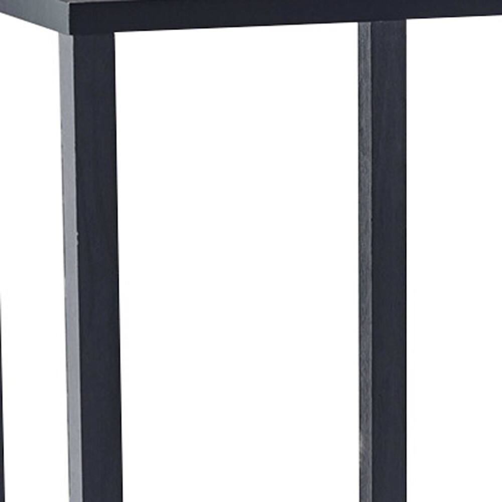 Alt View 1. Hivvago - Hivvago 35 Inch Solid Wood Square End Table With Two Shelves - Black.