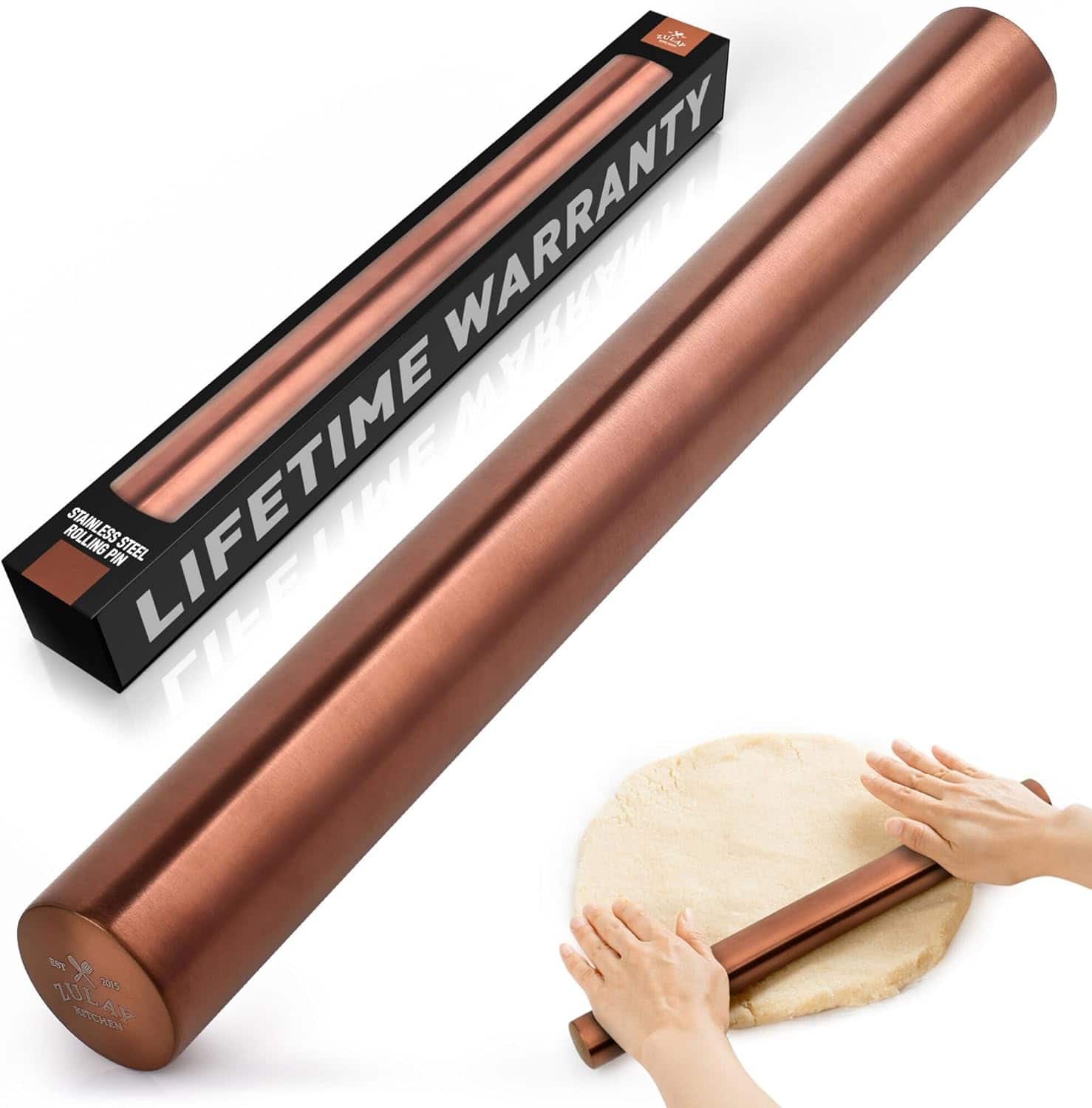 LIFETIME WARRANTY  
STAINLESS STEEL ROLLING PIN  
LIFETIME WARRANTY