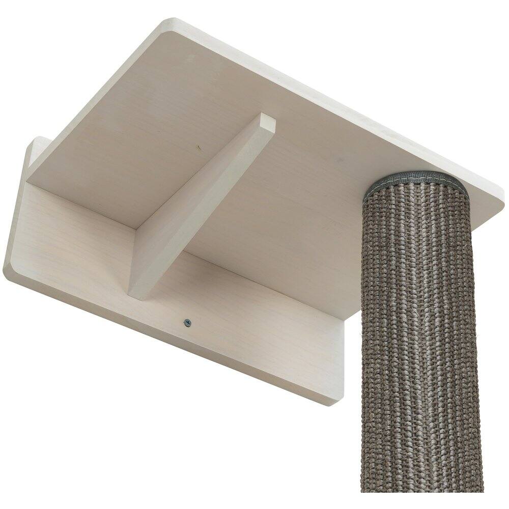 Back. TRIXIE - Wall Set 1 Wall Mounted Sisal Cat Scratching Post with Ledge - White/Gray.