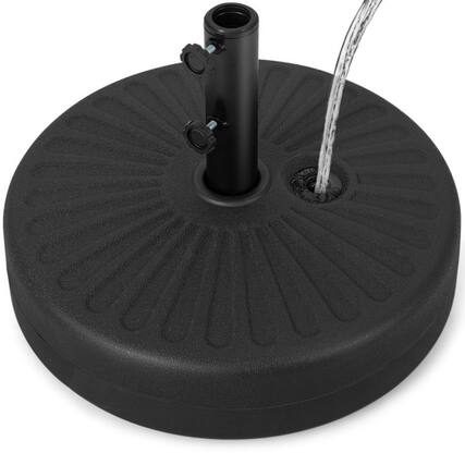 Front. Mondawe - 19.5 Inch Fillable Round Umbrella Base Stand for Yard Garden Poolside - Black.