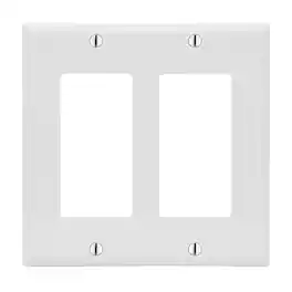 Cmple.com - Cmple - Decorator Wall Plate Insert Decorative Faceplate Standard Keystone Wall Plate Cover - 2 Gang - White