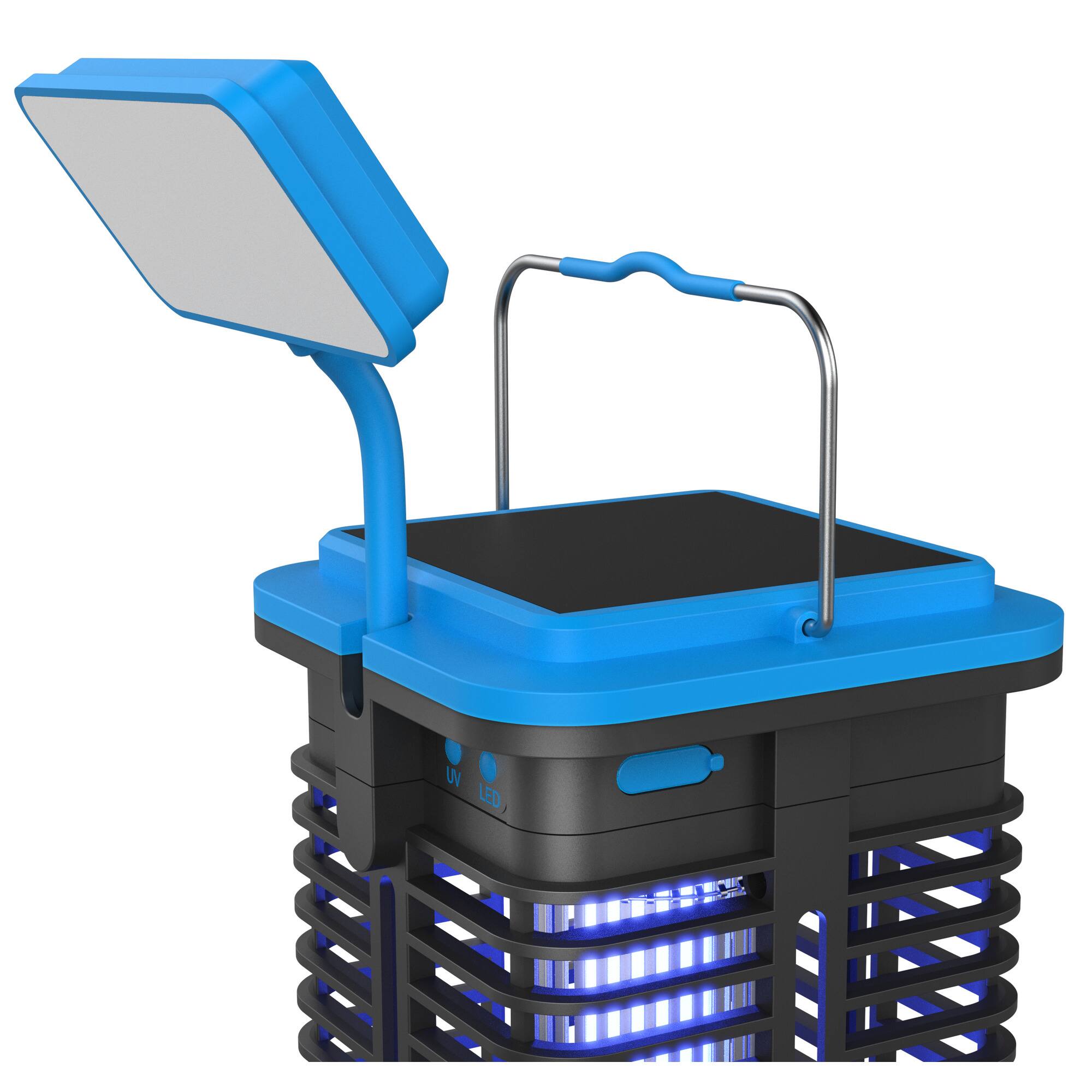 Alt View 5. Flowtron - Solar Bug Zapper 530 Sq Ft USB-C & Solar Rechargeable 4000mAh UV Insect Killer Lamp - Black.