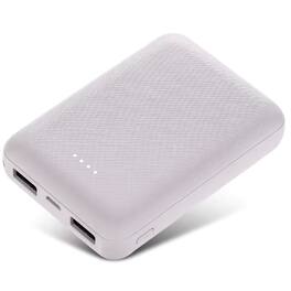 Entronix - 10000mAh Power Bank for iPhone 15, Android, and More - White