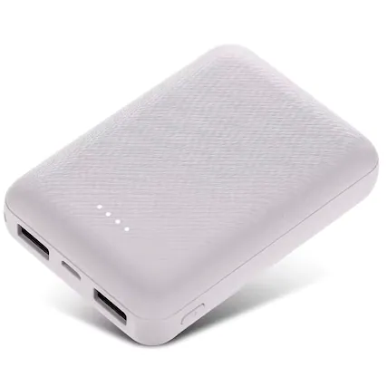 Front. Entronix - Entronix 10000mAh Power Bank for iPhone 15, Android, and More - White.