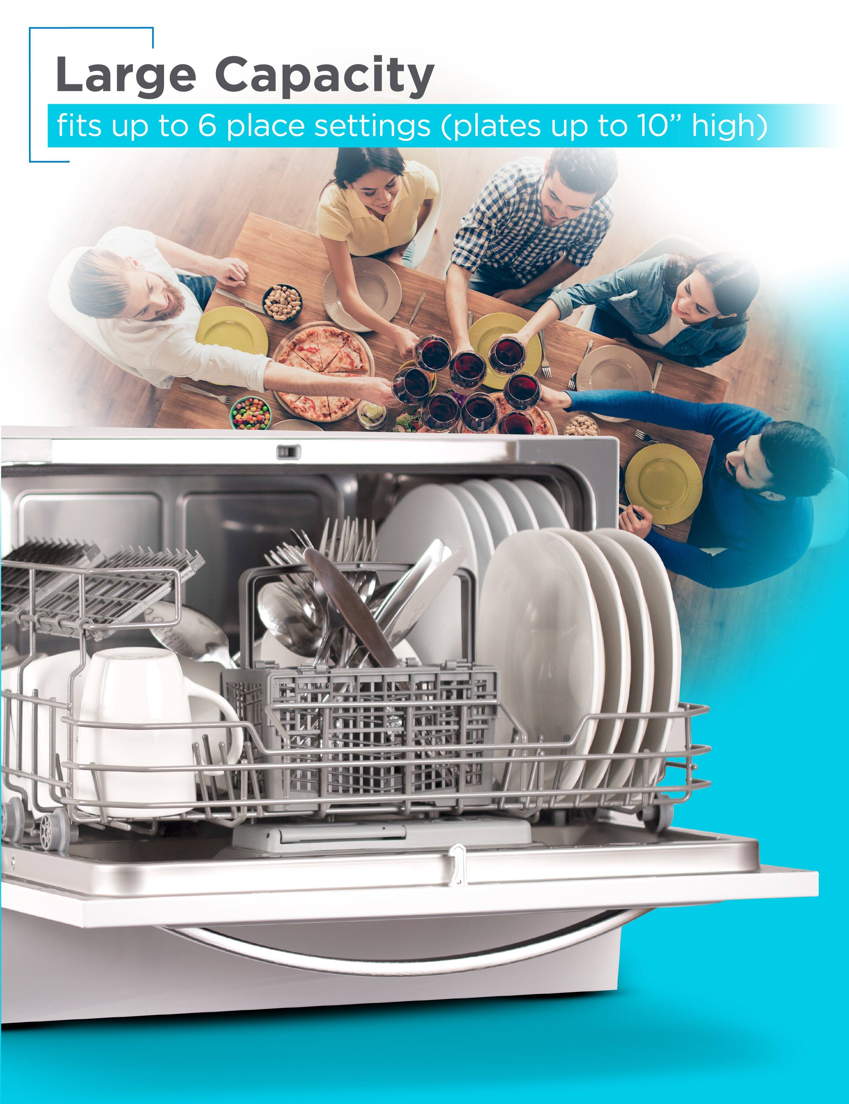 Alt View 1. Black+Decker - BLACK+DECKER BCD6W Compact Countertop Dishwasher, 6 Place Settings, White.