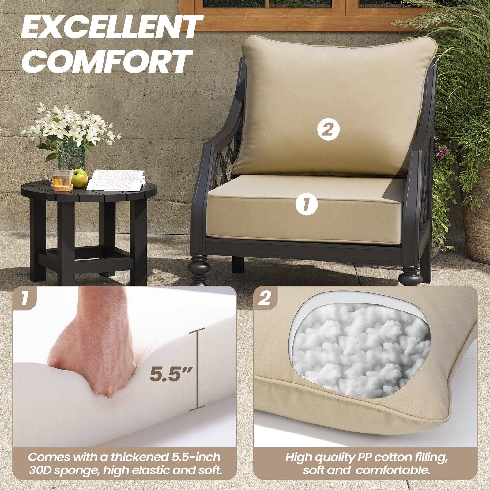 EXCELLENT COMFORT

1. Comes with a thickened 5.5-inch 30D sponge, high elastic and soft.
2. High quality PP cotton filling, soft and comfortable.