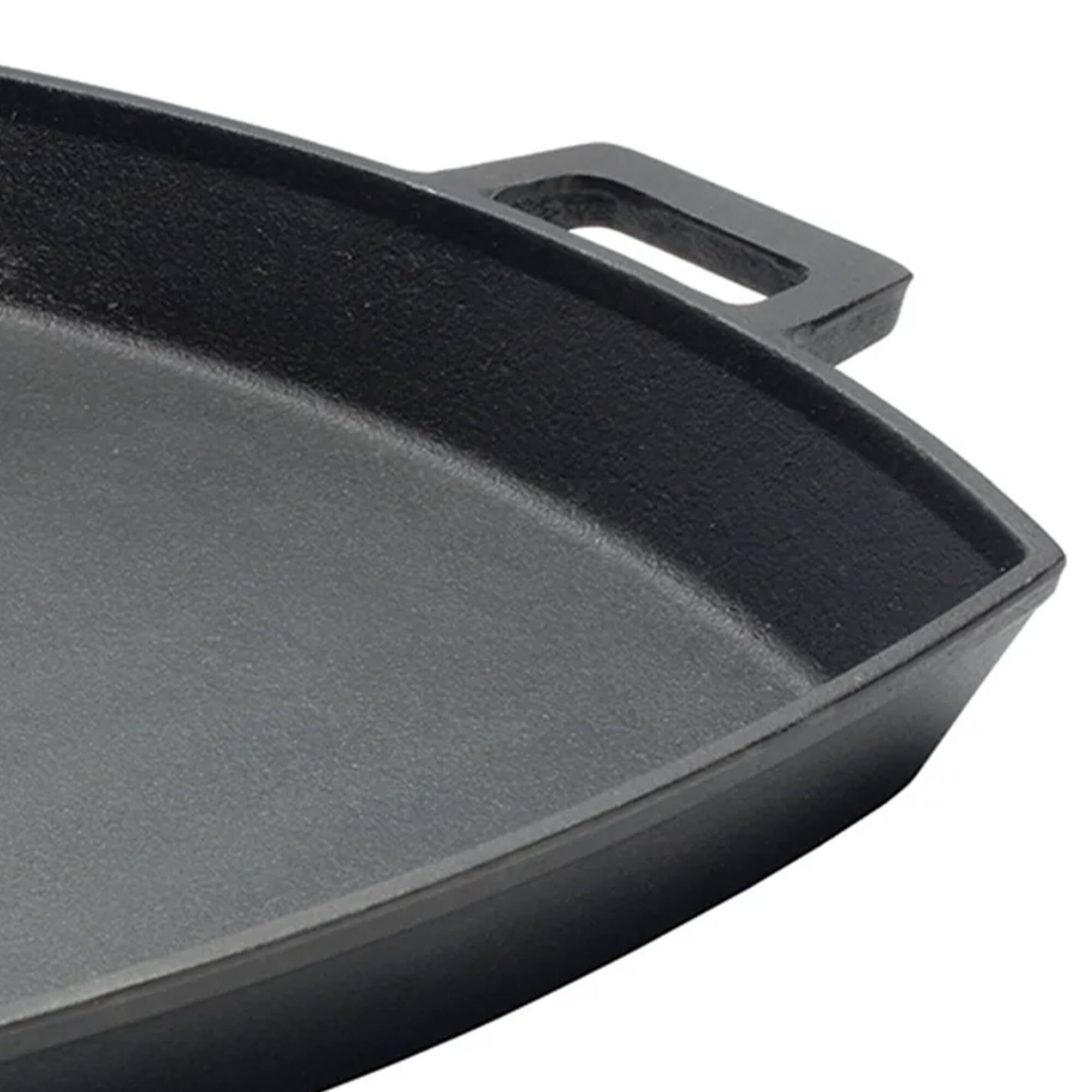 Alt View 2. Bayou Classic - Bayou Classic 12 x 14 Inch Cast Iron Shallow Pan with Wide Loop Handles, Black - Black.