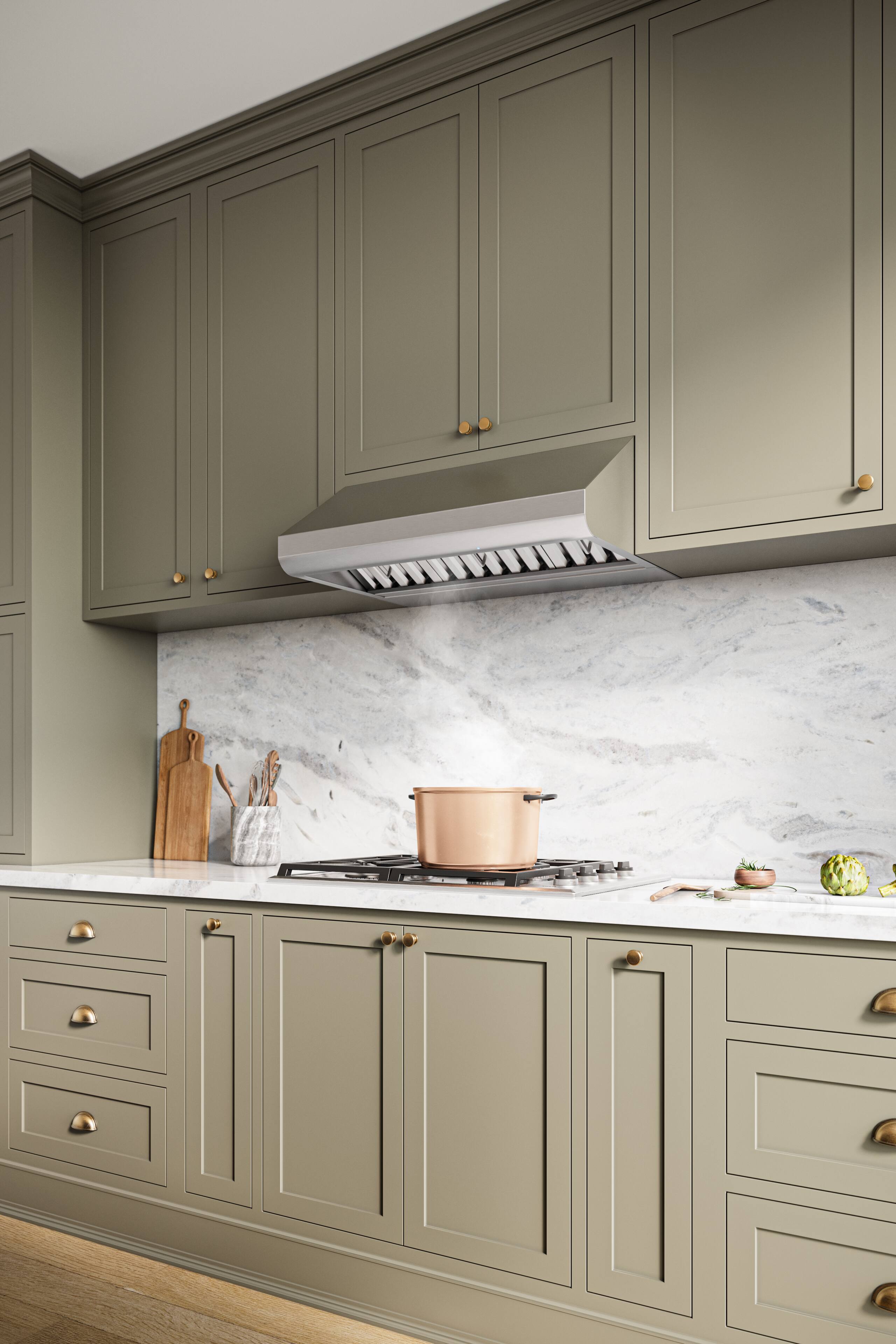 Alt View 9. Broan - Broan Elite E64000 Series Under-Cabinet Range Hood - Stainless Steel.