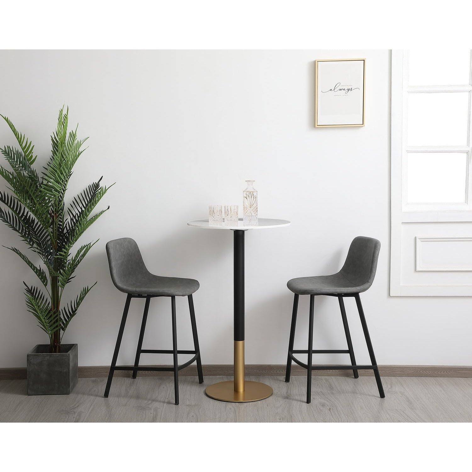 Back. Elegant Decor - 23 inch pub table in white - White.