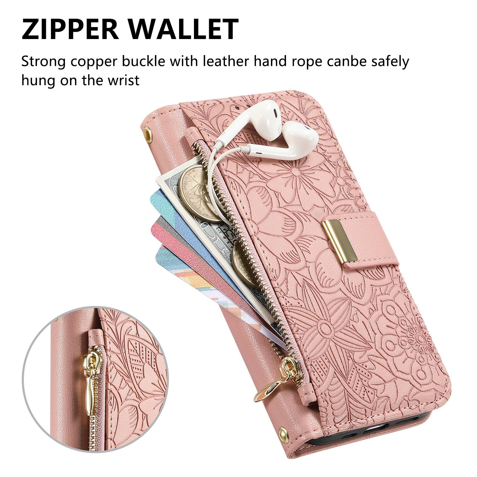 ZIPPER WALLET

Strong copper buckle with leather hand rope can be safely hung on the wrist