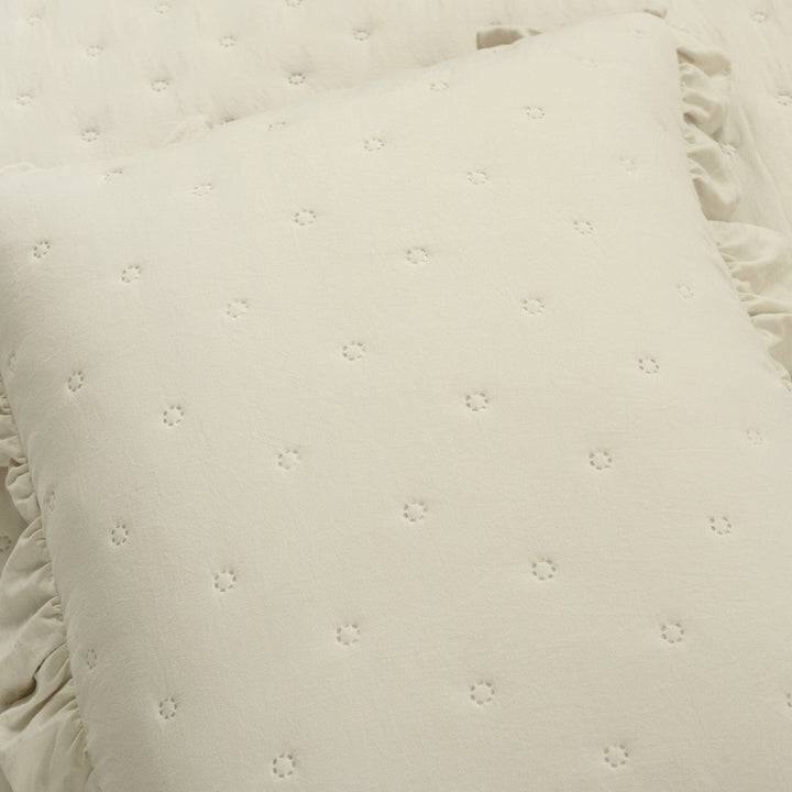 Back. Hivvago - King Size Lightweight Yellow Ruffle Reversible Oversized 3 Piece Quilt Set - Yellow Wheat.