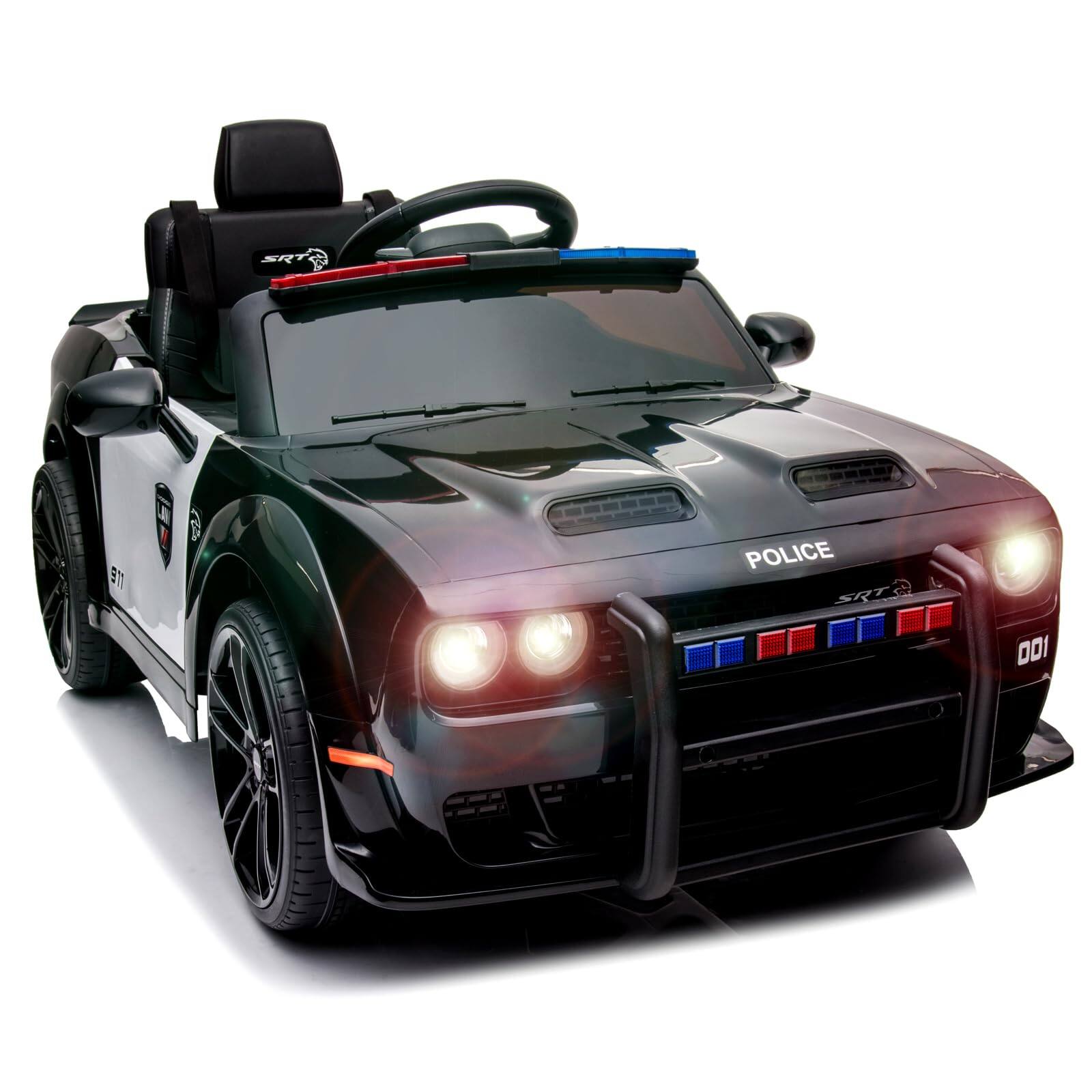 Front. Acekool - 12V Ride On Car Battery Powered Electric Vehicles with Remote Control - Police.