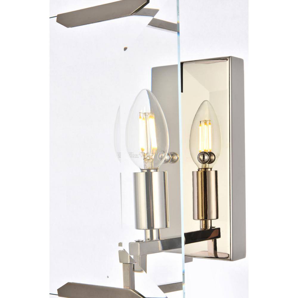 Alt View 2. Urban Classic - Monaco 1 light Golden Iron Wall Sconce Glass Crystal - Polished Nickel.
