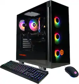 CyberPowerPC - Gaming Desktop - Intel Core Ultra 5 225F - NVIDIA GeForce RTX 5050 8GB - 16GB DDR5 - 1TB PCIe 4.0 SSD - Black