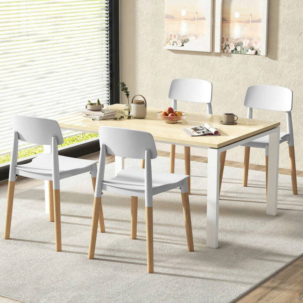 Alt View 4. Pefilos - Modern Dining Side Chairs Set of with Ergonomic Backrest for Room White Lounge Chair - White.