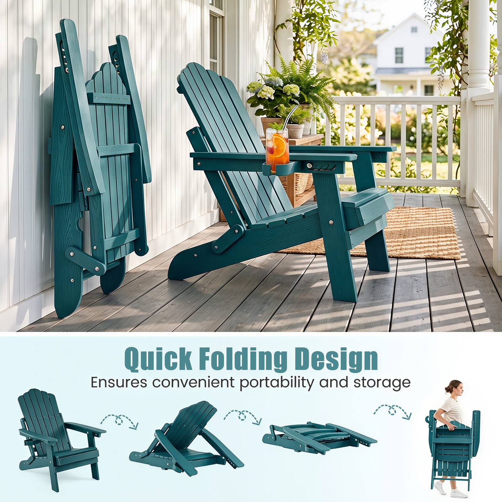 Quick Folding Design Ensures convenient portability and storage