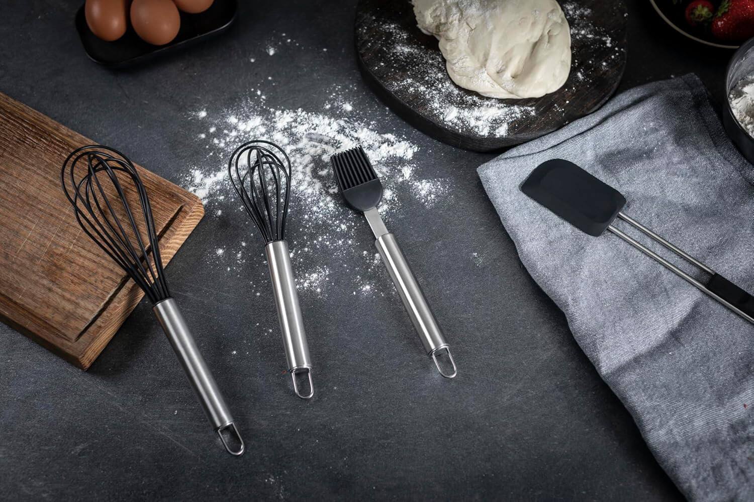 Alt View 1. Kuhn Rikon - Essential Basting Brush with Silicone Bristles for Sauces, Marinades - Black.
