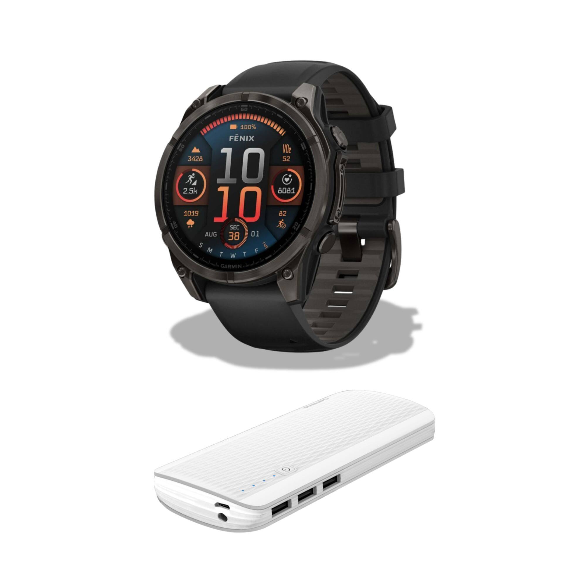 Garmin - Fenix 8 Sapphire GPS 47mm Smartwatch (Black and Pebble Gray) Bundle - Black - (2025)