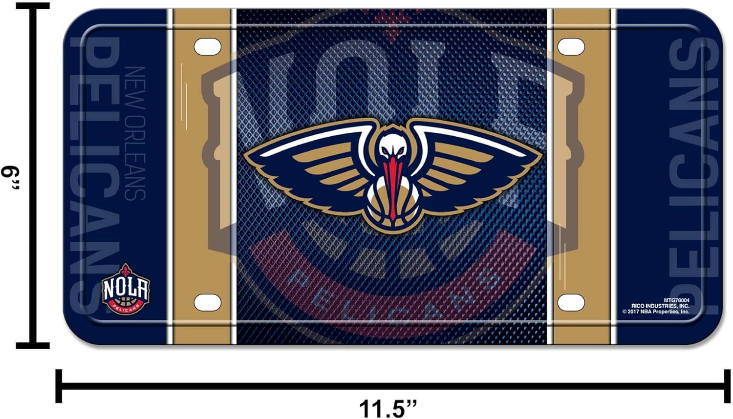 NEW ORLEANS PELICANS  
NOLA PELICANS  
11.5"  
MTG78004  
RICO INDUSTRIES, INC.  
© 2017 NBA Properties, Inc.
