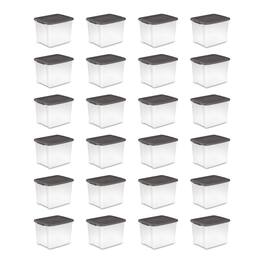 Sterilite - ShelfTotes 50 Quart Clear Latched Plastic Storage Container, 24 Pack