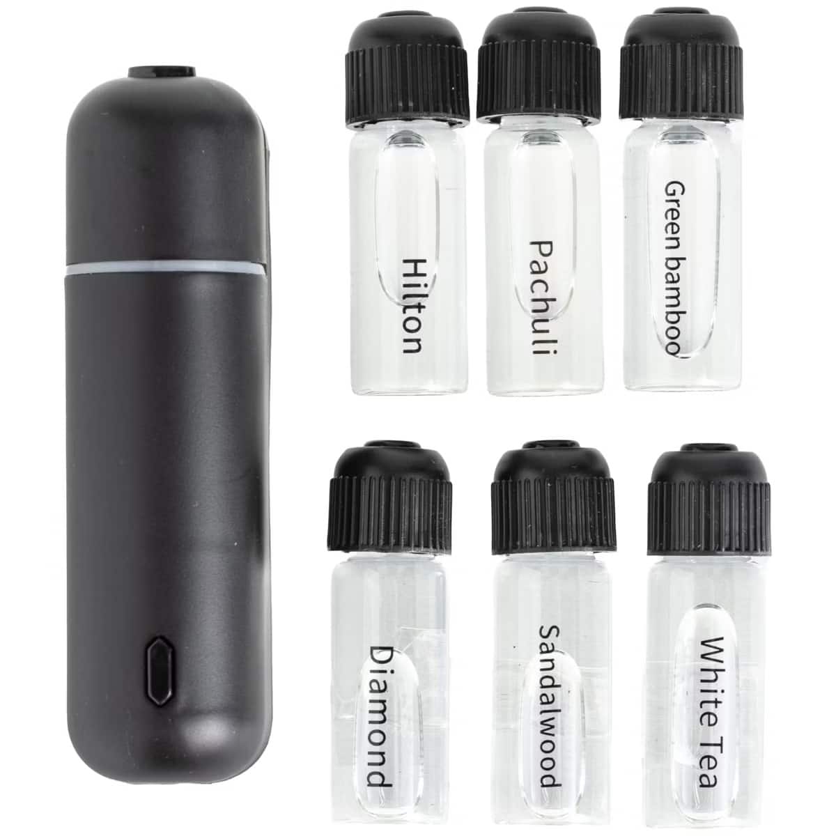 Luminuxe - Car Air Freshener Diffuser Waterless Aromatherapy Essential Oil Diffuser, 6 Prefill Scents Included