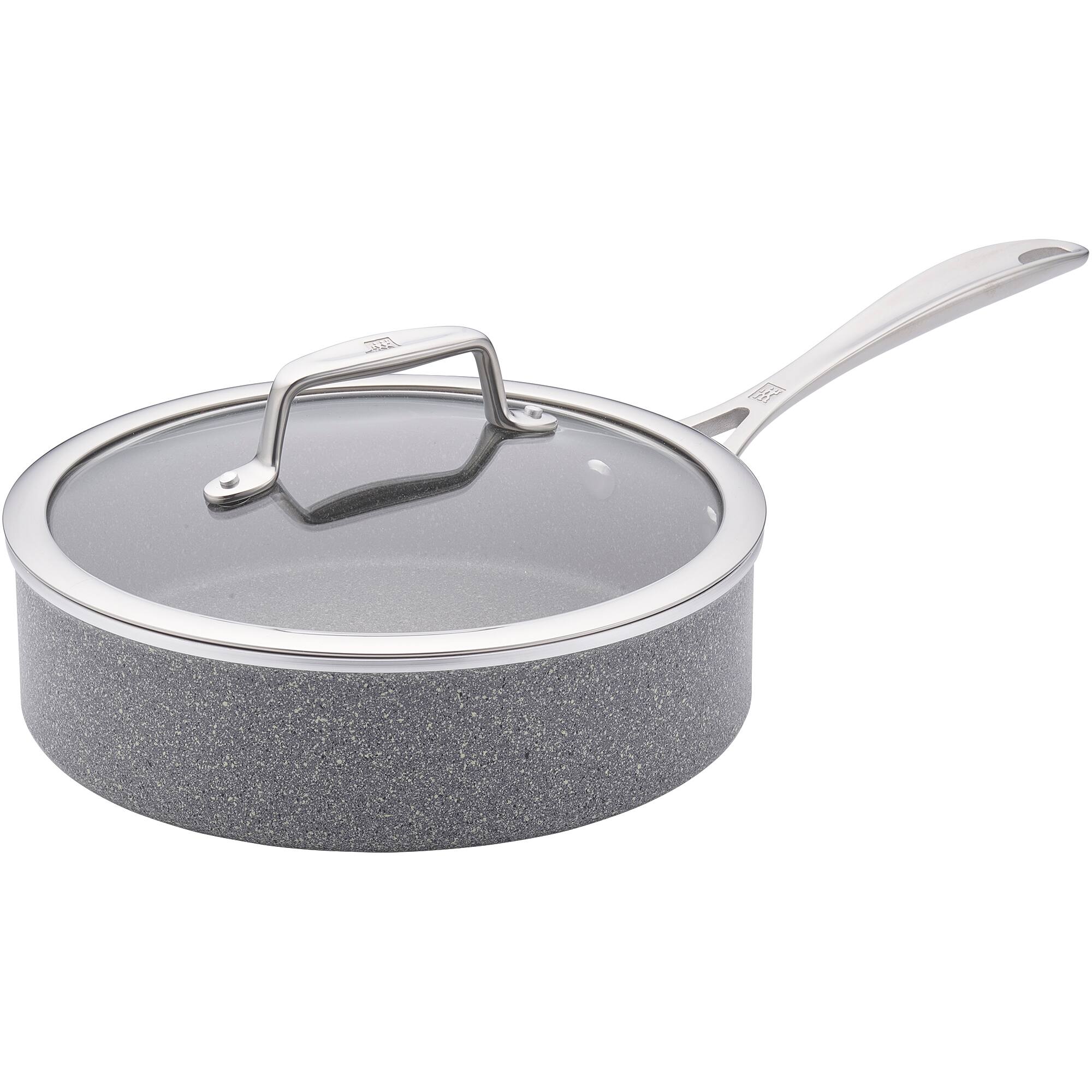 Front. ZWILLING - ZWILLING Vitale 3-qt Aluminum Nonstick Saute Pan with Lid - Gray.