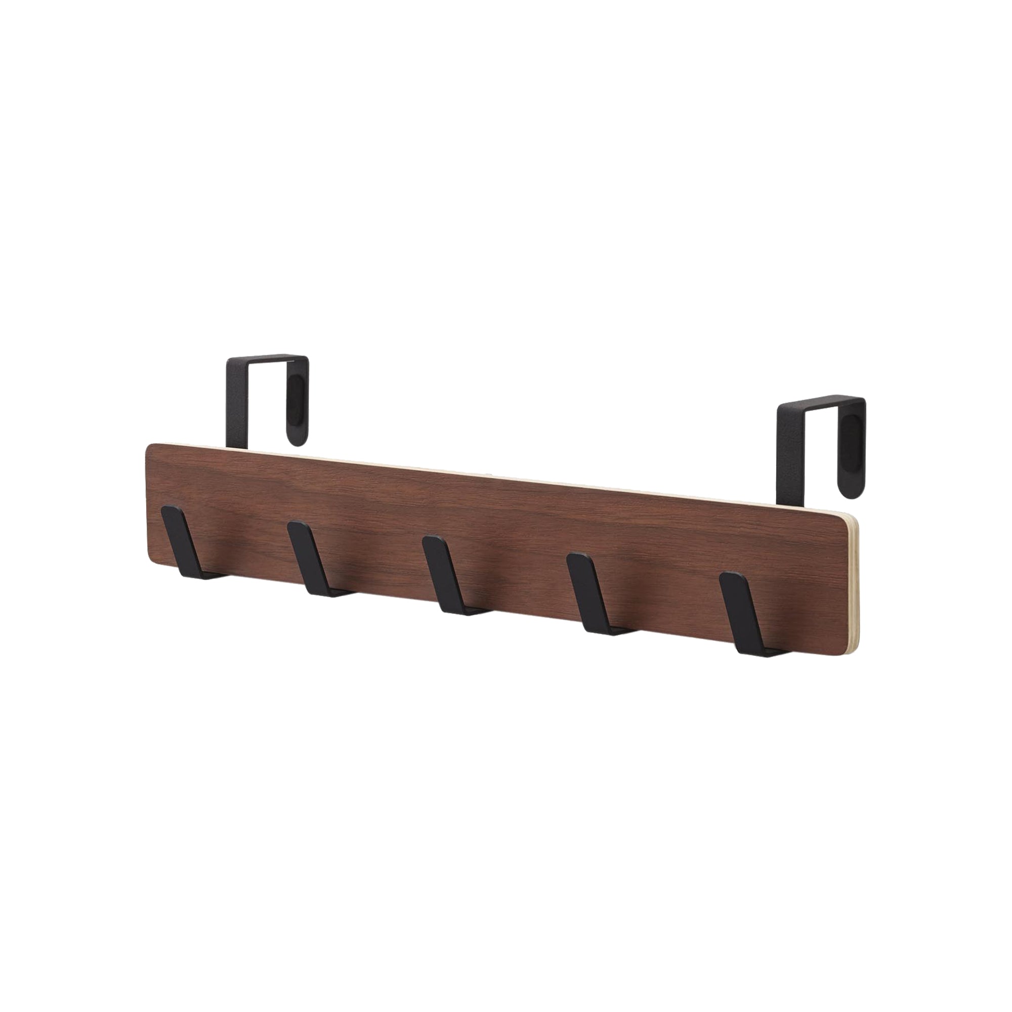 Left. Yamazaki Home - Over-the-Door Rack - Wood - Brown.